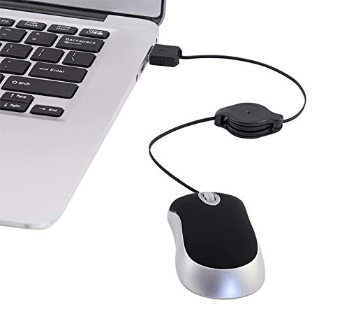 Mini Retractable Travel Optical Mouse - Wired