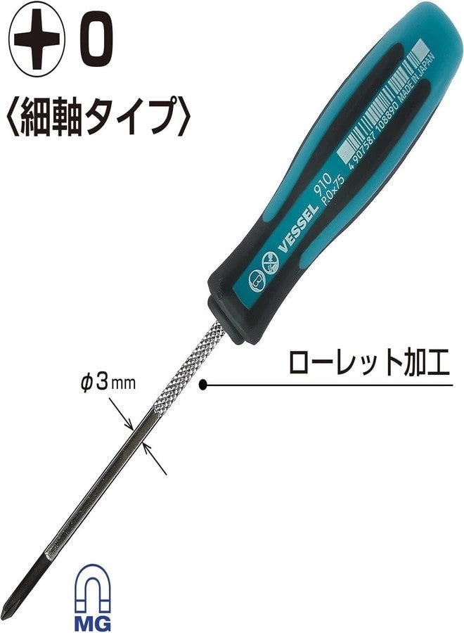 MEGADORA Thin Shank Screwdriver - 0x75 (3")