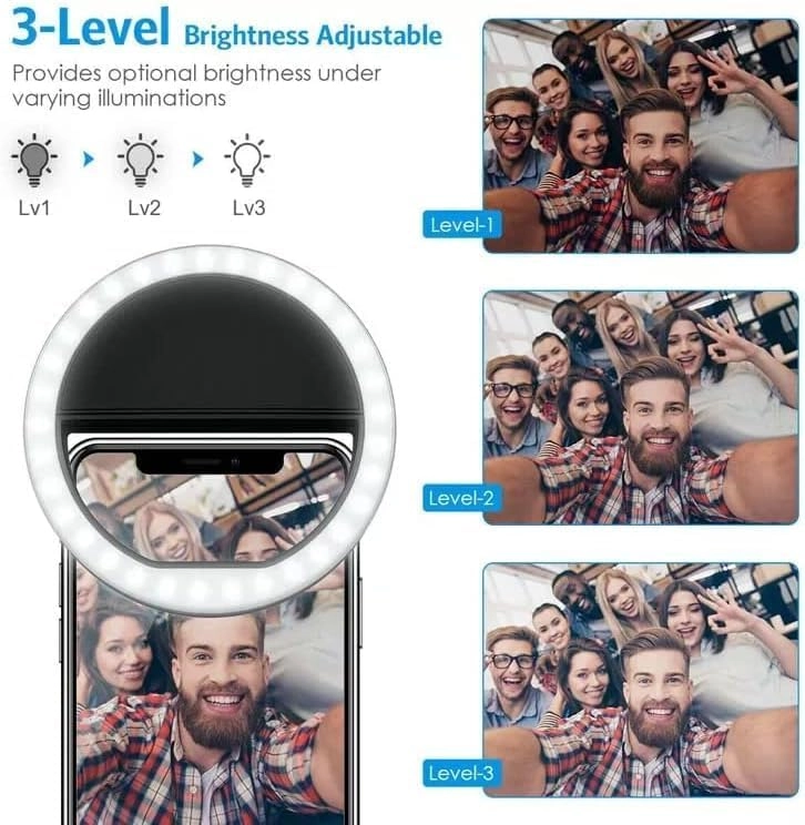 184 Selfie Ring Light - 36 LED Flash Lamp Clip