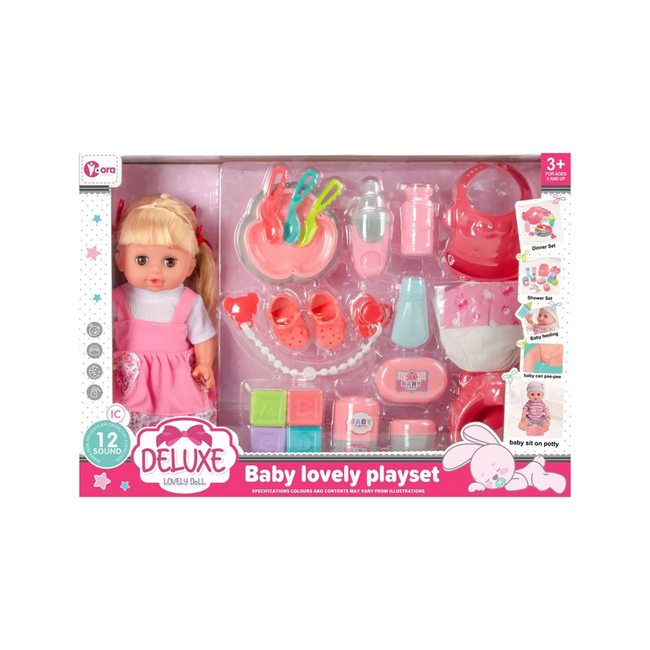 Vdora Dolls Baby Lovely Doll Playset - 14" 22 Pcs Ages 3+
