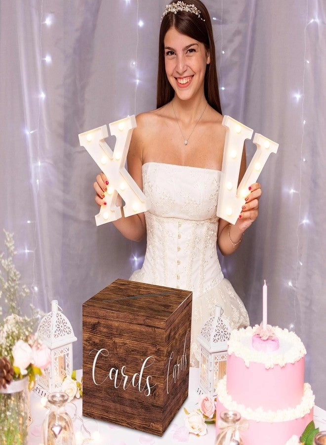 Wood Pattern Card Box - 1 Set Wedding Bridal Baby Shower Birthday Graduation Party