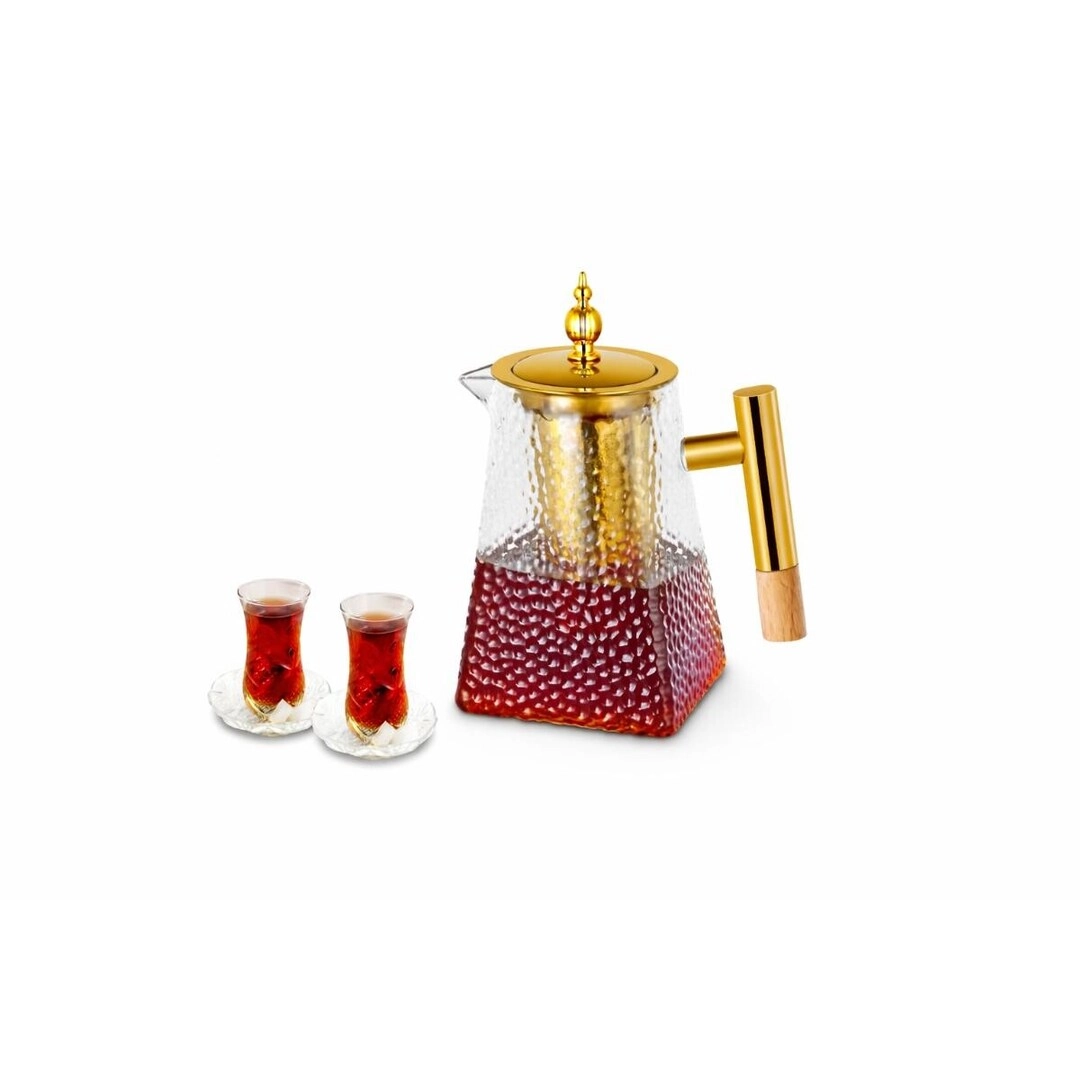 Tradeo Hammered Glass Teapot - borosilicate glass 950ML