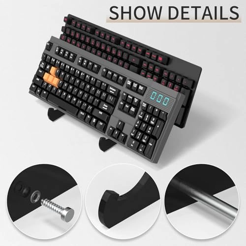 Keyboard Display Stand - 2-Tier Black Acrylic