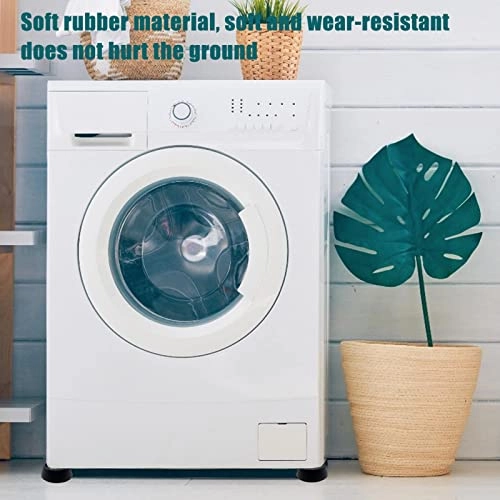 Washing Machine Foot Pad - 5 Pcs Anti-Vibration Black