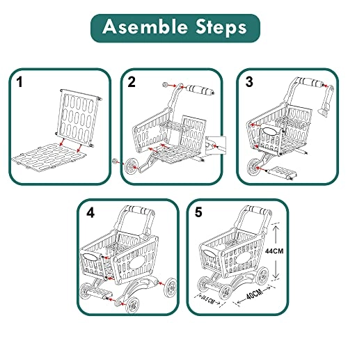 Eazy Kids Role Play Market Shopping Cart - 56 pcs (SAB-LS_DIYSC_BU)