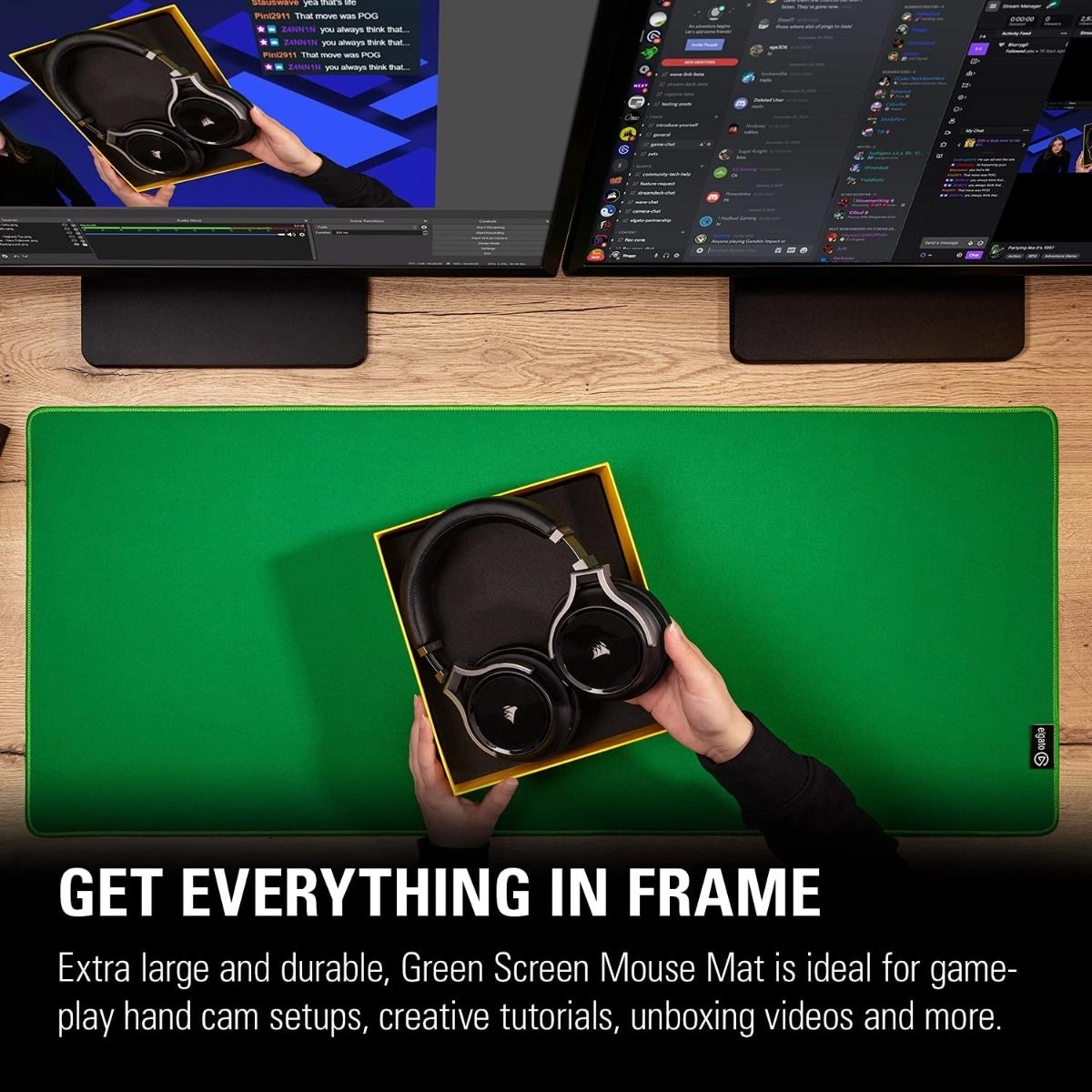 Green Screen Polyester Gaming Mouse Pad - 94x40 cm