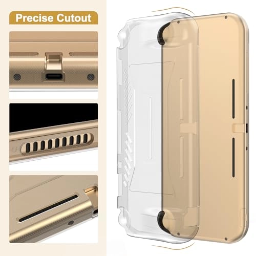 Switch Lite Carrying Case + Case Protector + Tempered Glass Screen Protector + Thumb Grips + Game Card Holder + Embroidery Sticker + Pendant + Stylus + Shoulder Strap + Wristband + Sticker - 18 in 1 Brown