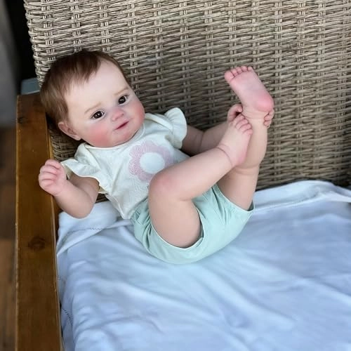 Reborn Baby Doll - 24 Inch Hand-Rooted Hair Ages 3+