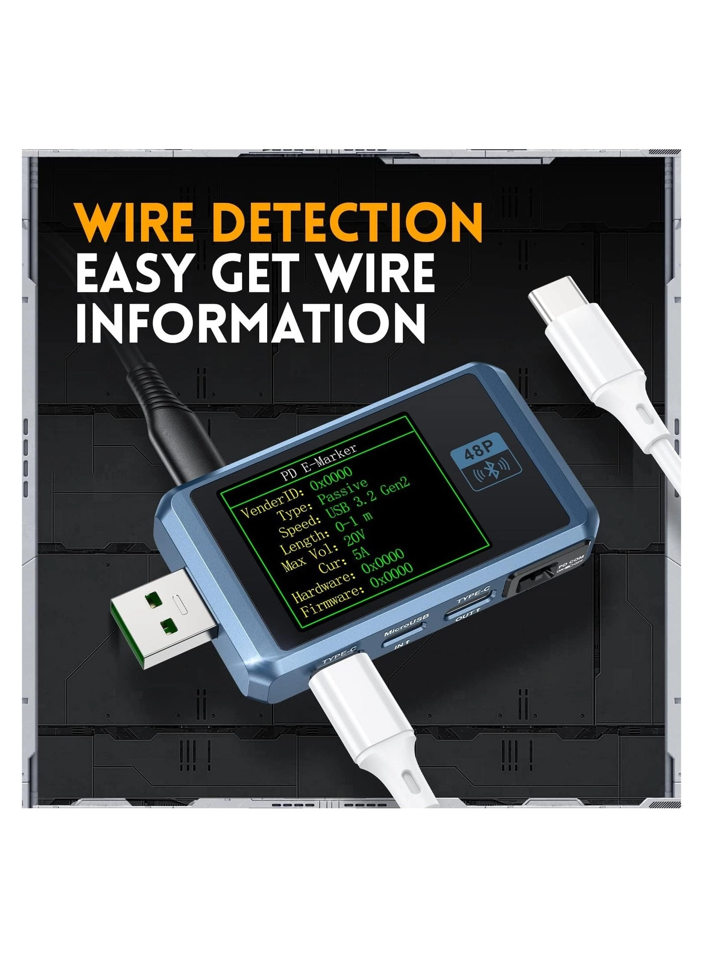 FNB48P - Bluetooth-Enabled USB A&C Digital Multimeter 1.77-inch TFT LCD