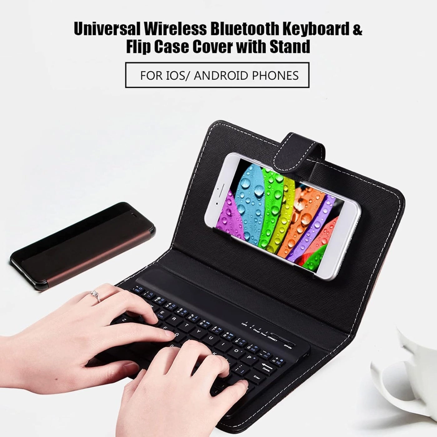 Universal 2 in 1 Wireless Bluetooth Keyboard Flip Case - English