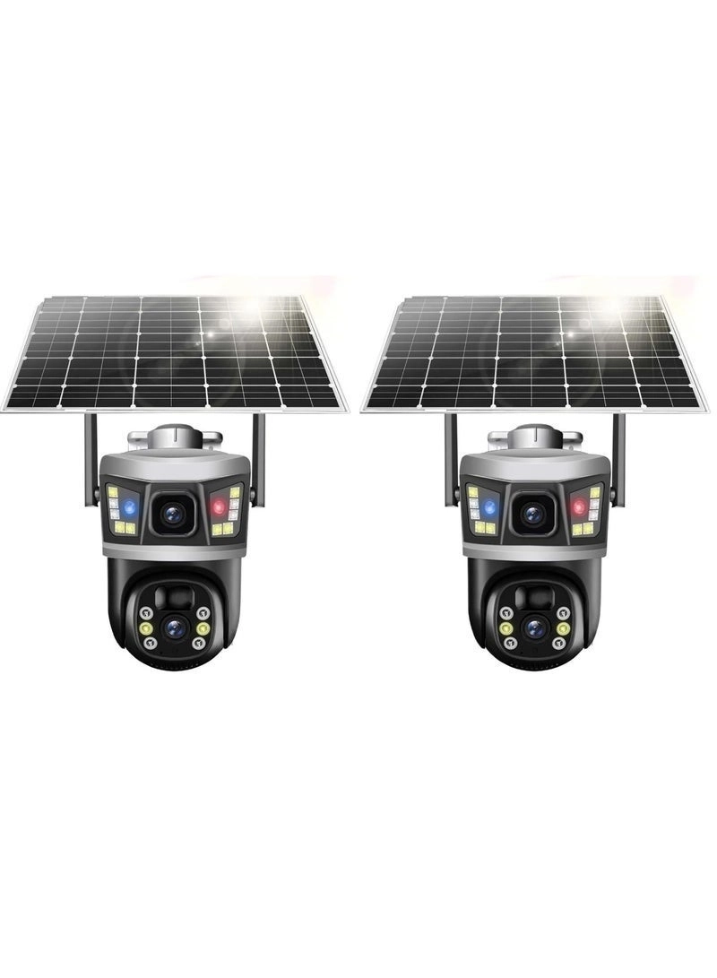 Gulf Trend 8MP Dual Lens 4G Solar Security Camera Bundle