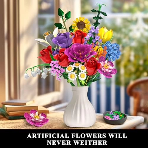 Flower Bouquet Building Set - 1015 pcs