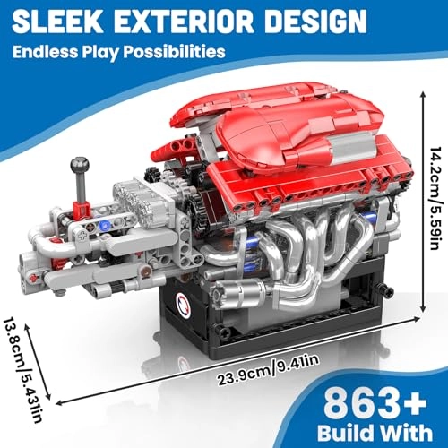 10226 Technik V12 Engine - 863 pcs