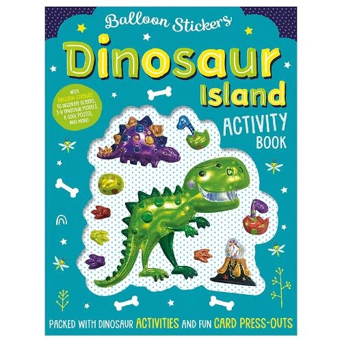 Make Believe Ideas Dinosaur Island Activity Sticker Book Balloon 54 pcs