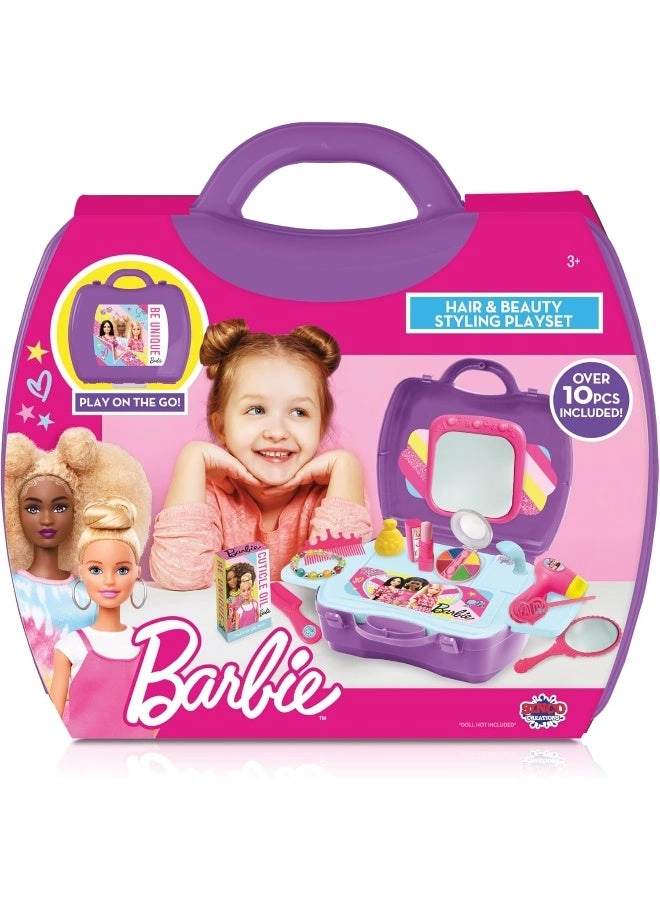 Barbie Play on the Go Hair & Beauty Styling Playset - 10 pcs