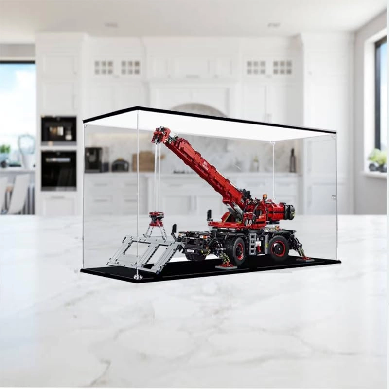 Clear Acrylic Display Case (42082) - Applicable for Rough Terrain Crane Black Bottom+top Light
