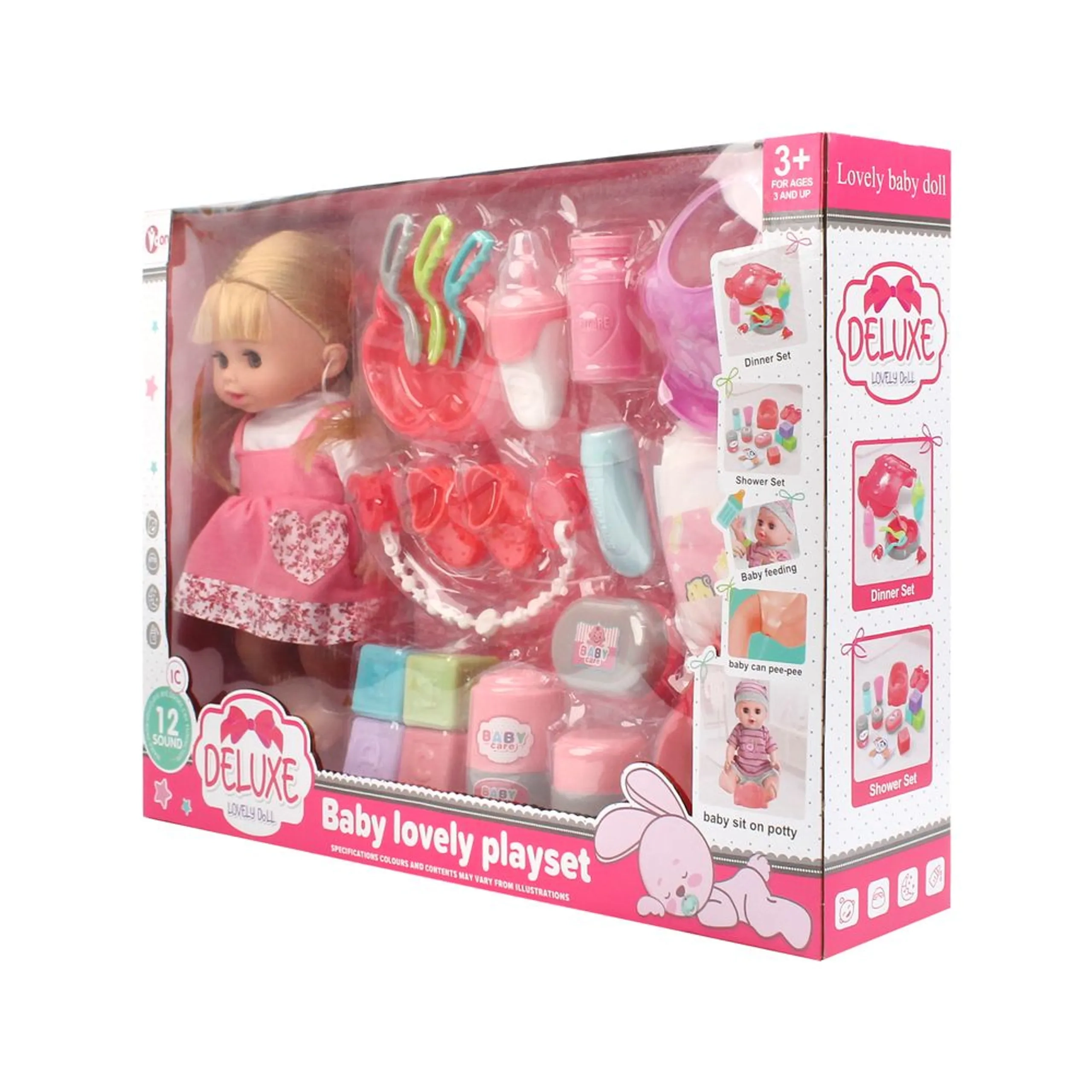 Baby Lovely Doll Playset - 14" 22 Pcs Ages 3+