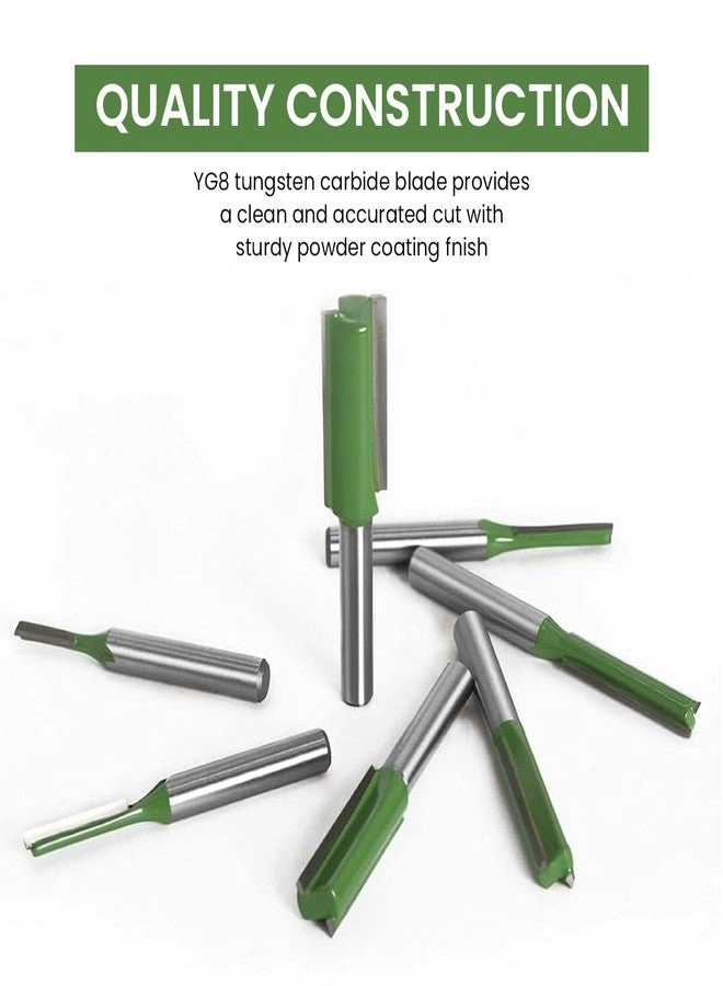 Tungsten Carbide Straight Dado Router Drill Bit Set - 3/4/5/6/8/10/12mm 1/4" 7PCS