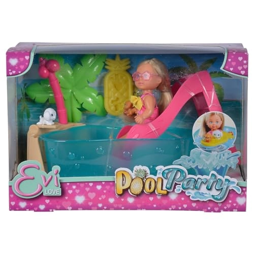 Evi Love Pool Party Doll - 12 cm Plastic Pink Ages 3+