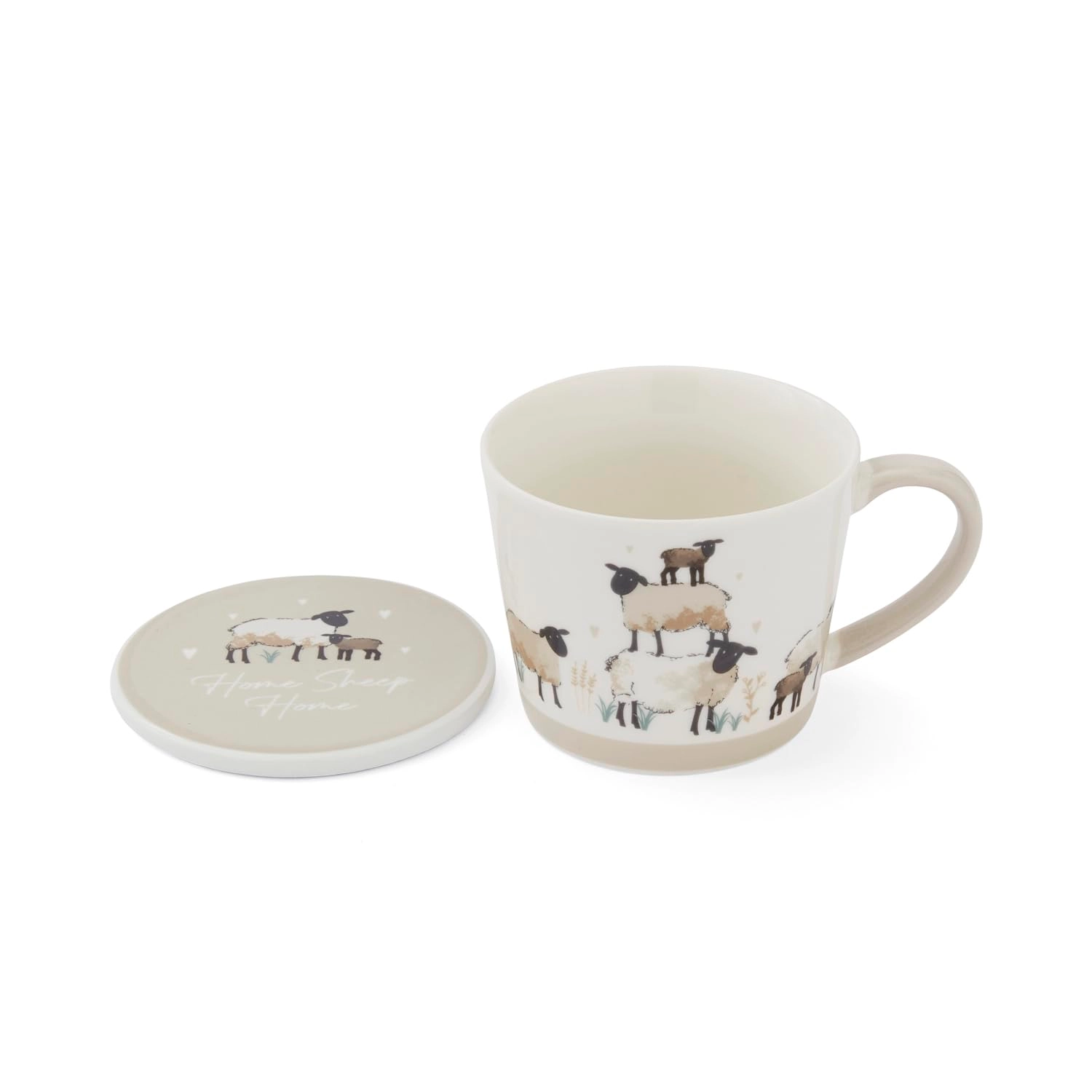 Cooksmart Highland Sheep Mug - 250 ml + Highland Sheep Coaster