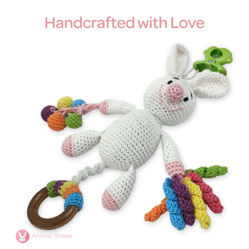 Crochet Ring Rattle Toy - Suitable for 0 month & above premium cotton yarn Tiger
