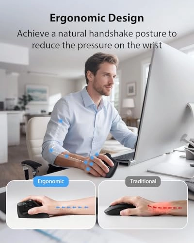 Vertical Ergonomic Mouse - 2.4G Bluetooth