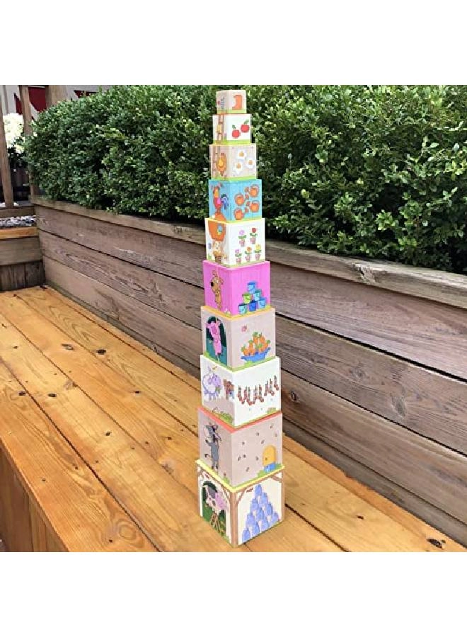 On The Farm Nesting & Stacking Cubes - Cardboard Multicolour