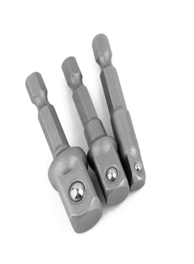 Hex Drive Power Drill Socket Extension Bit Adaptor - Pack of 3 Piece