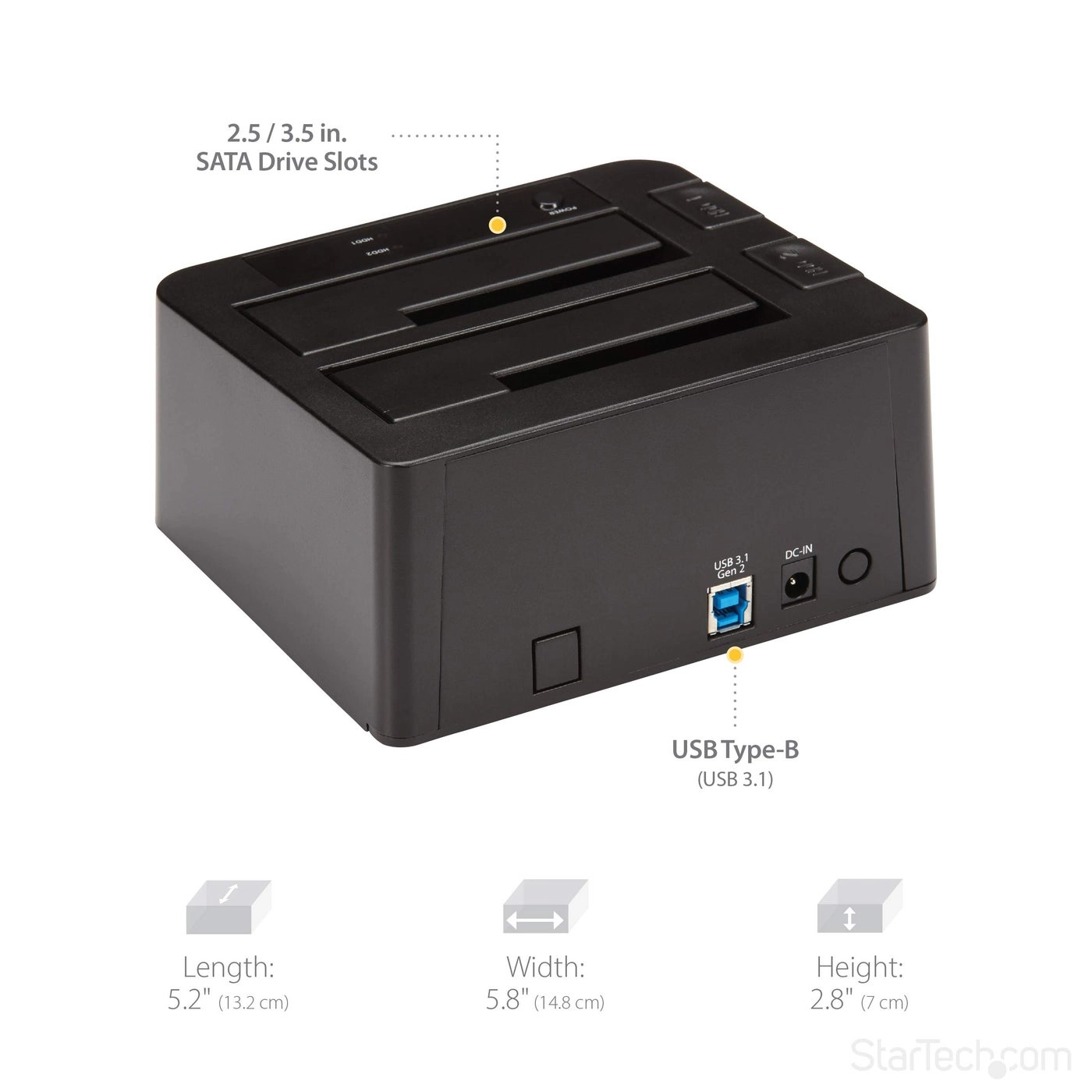 Dual-Bay USB 3.1 to SATA Hard Drive Docking Station - Dual-Bay