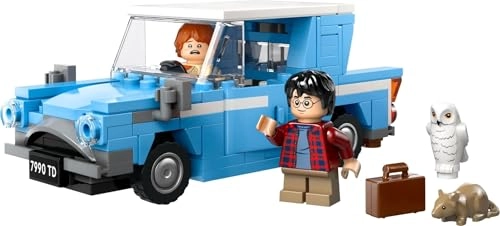 Harry Potter LEGO Flying Ford Anglia (76424) - Buildable model Ron Weasley minifigure Hedwig figure