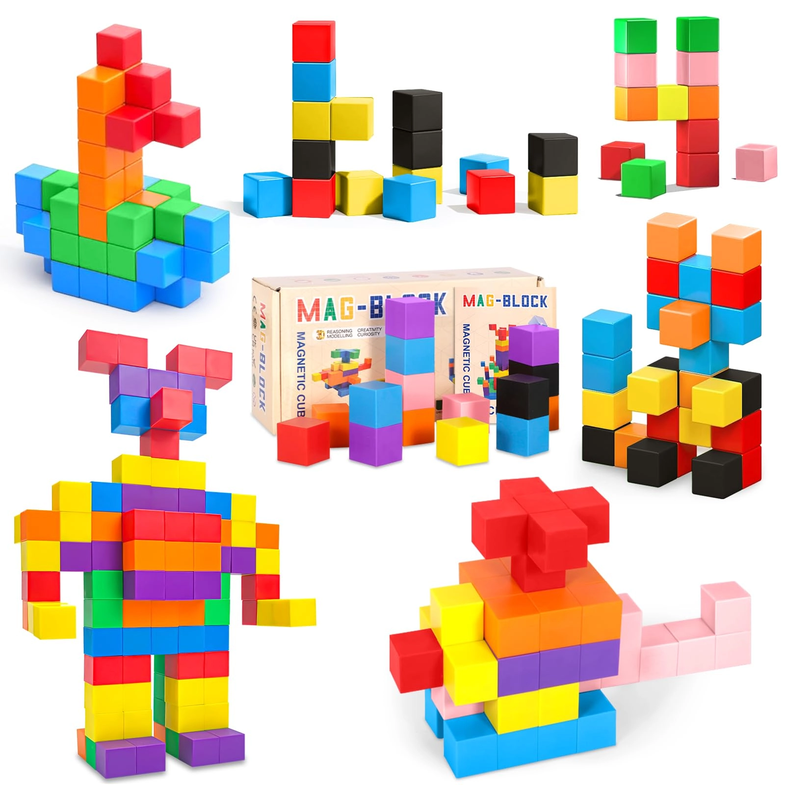 AQXONG Magnetic Building Blocks - 64 pcs