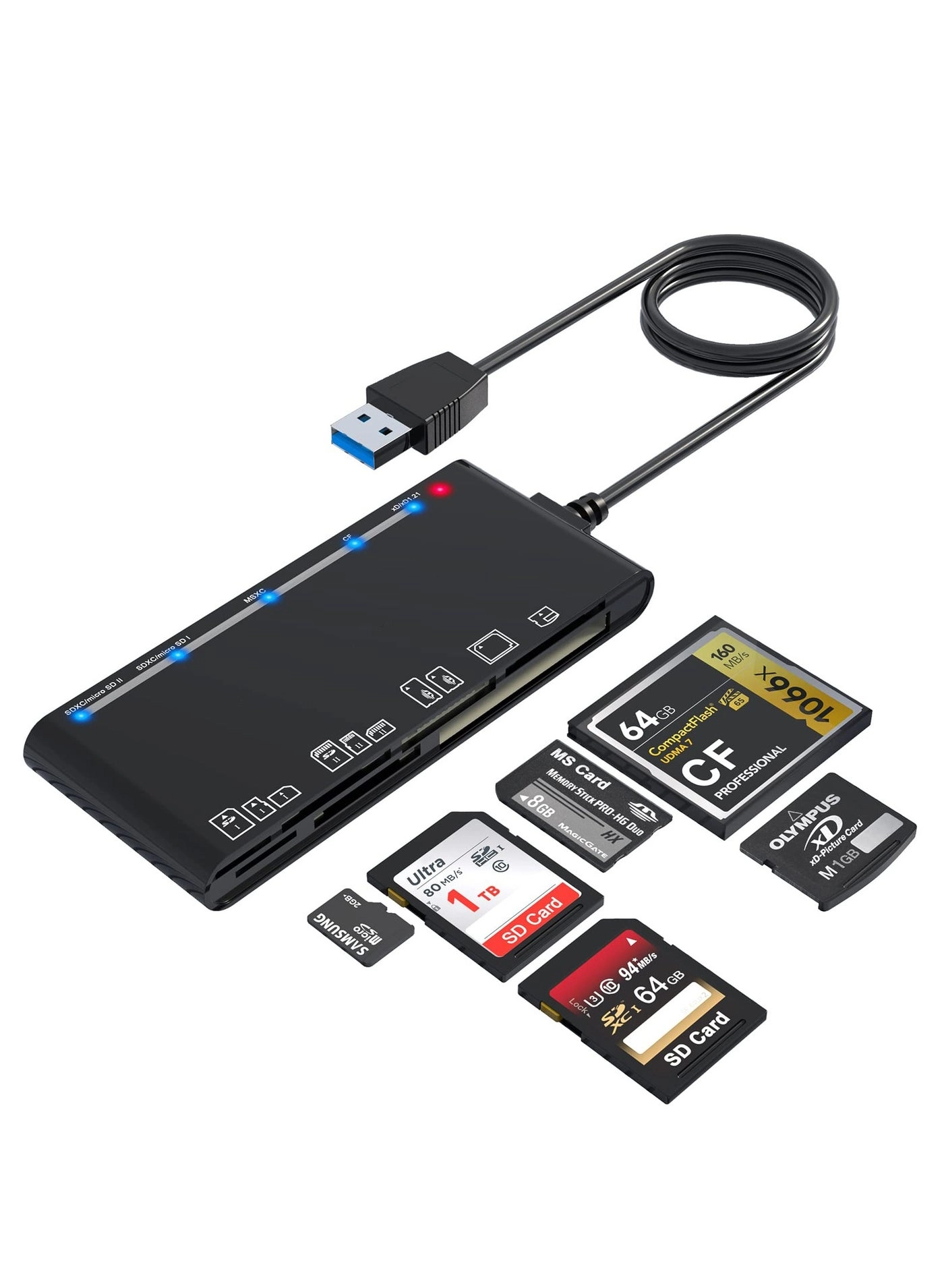 UTAKY USB 3.0 Memory Card Reader - 7-in-1 5Gbps