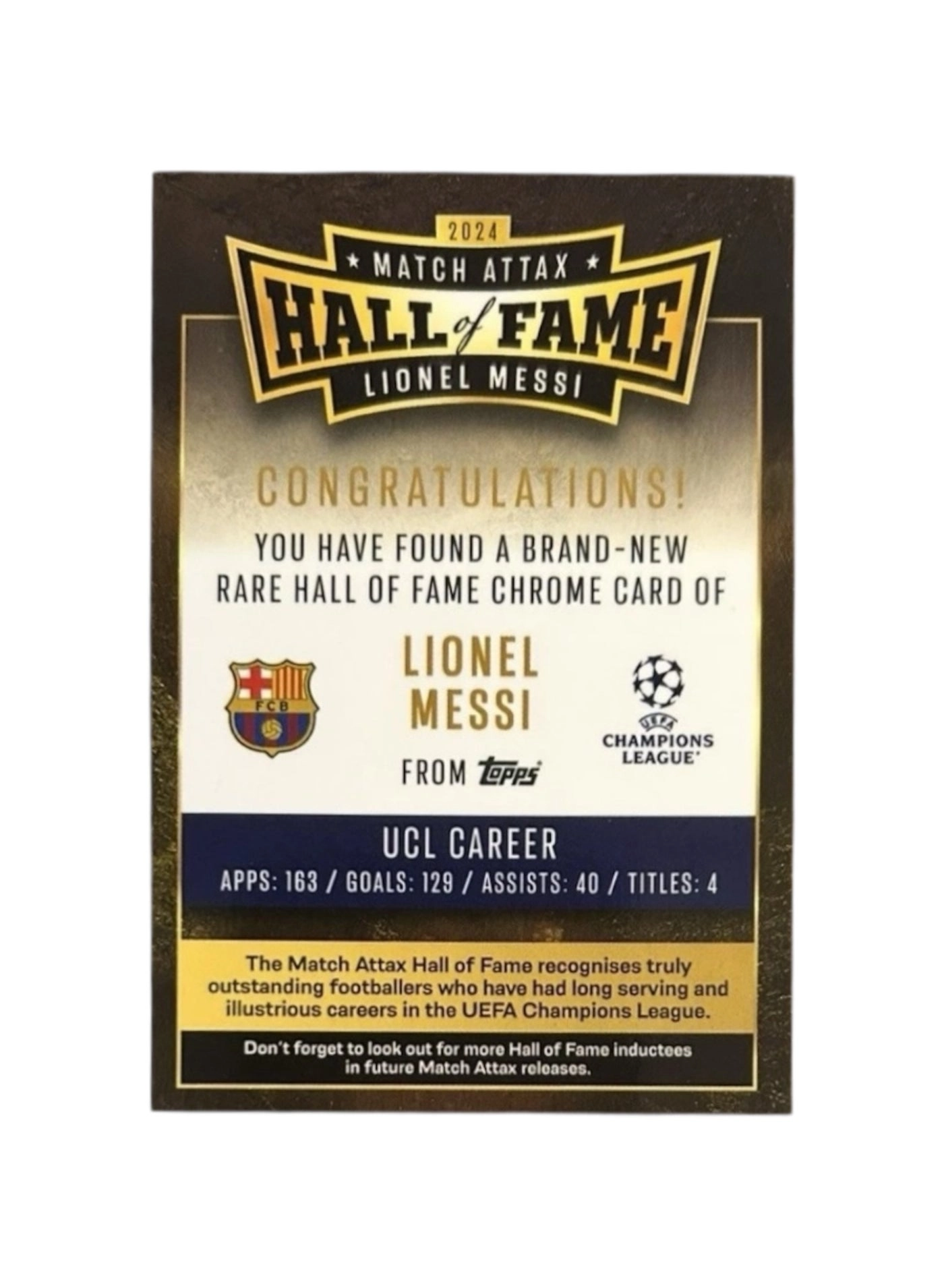 Match Attax 24/25 - Hall of Fame Lionel Messi - 51 pcs