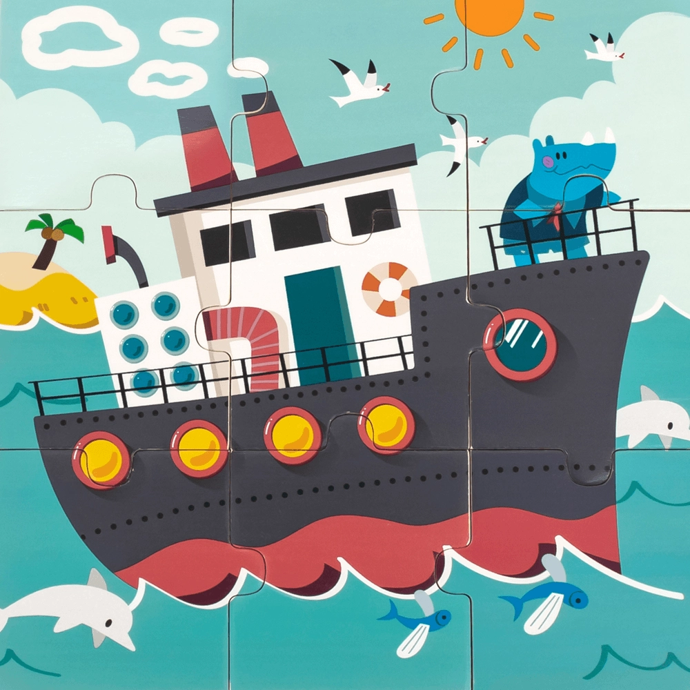 Ship Wooden Puzzle (SW-44630) - 9 pcs