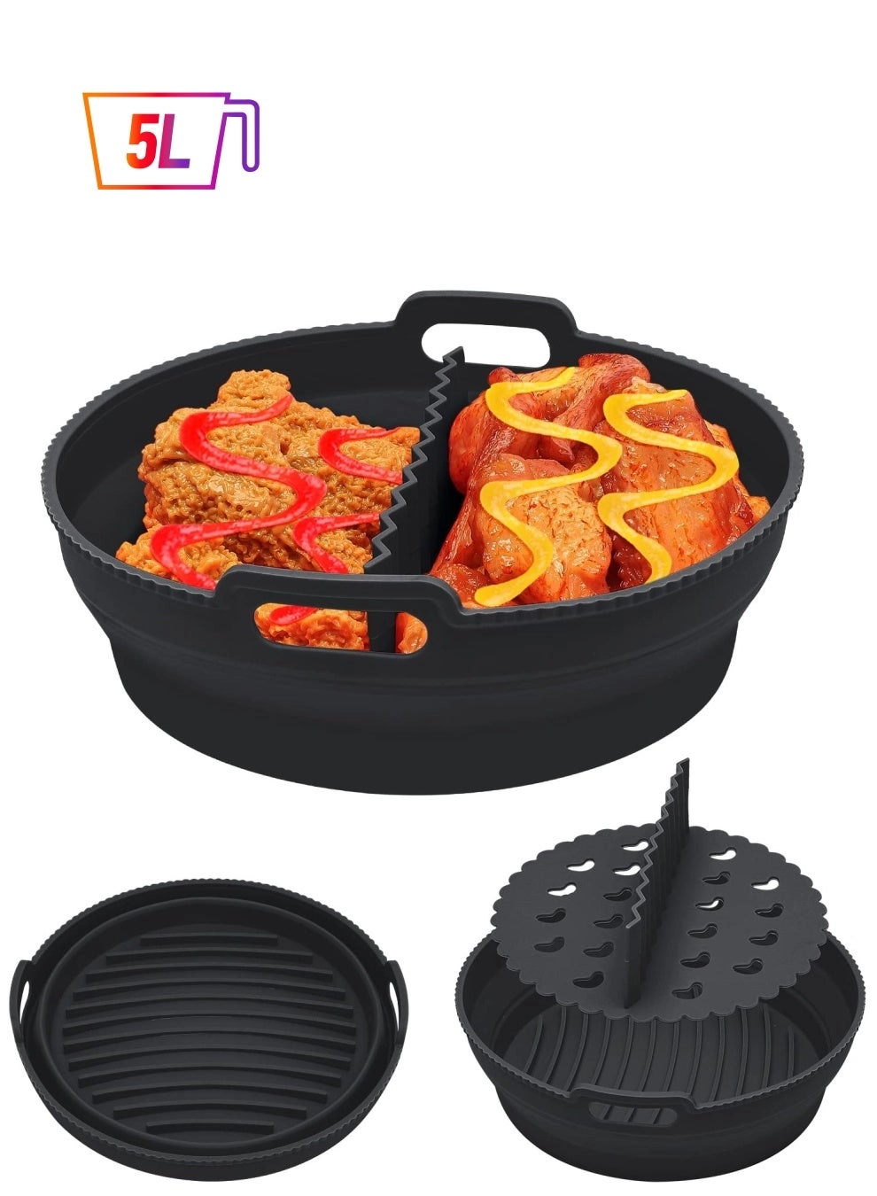 Zikra Air Fryer Silicone Liner - 8.5Inch 5qt to 8qt