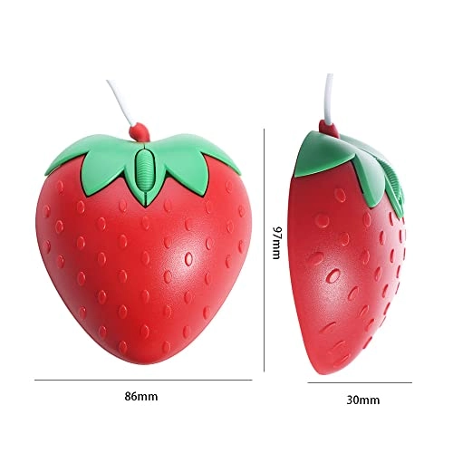 3D Strawberry Shape Mouse - USB
