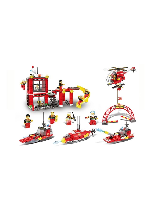 Generic City MarIne Fire Station Firefighter Building Blocks - 641 pcs
