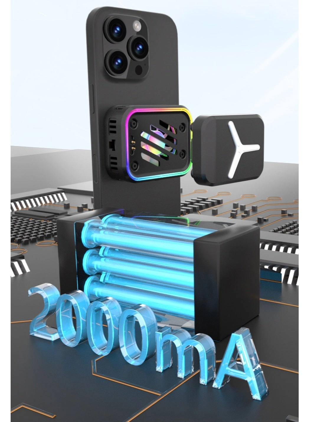 Phone Cooler - Magnetic RGB Black