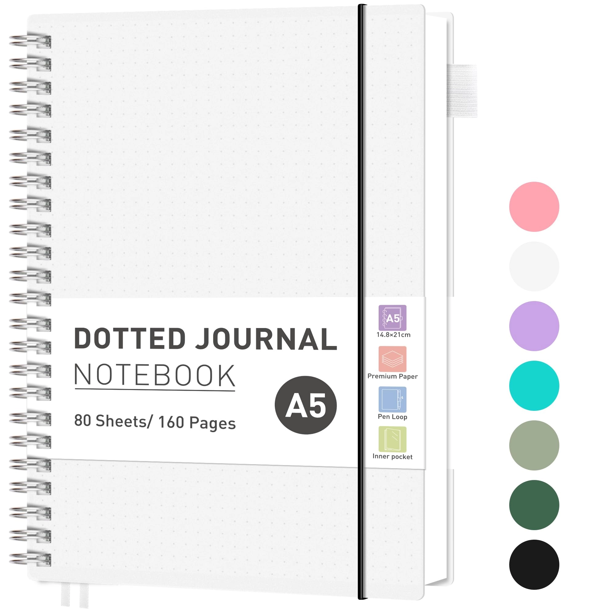 Bullet Dot Journals A5 Spiral - Dotted 80 Sheets