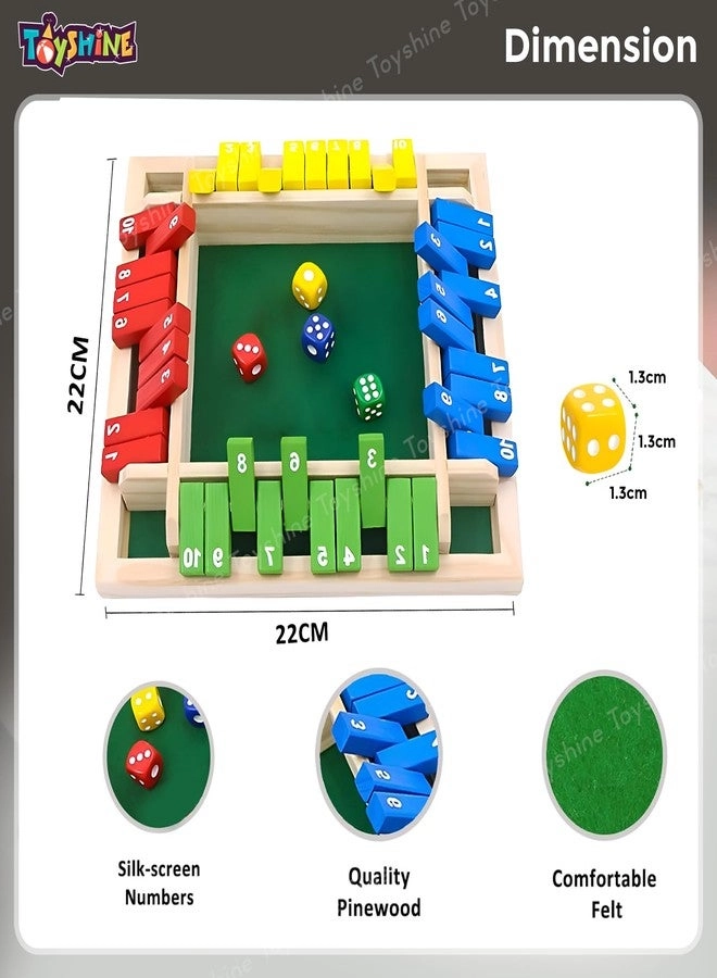 Shut The Box - Wooden 4 Dice