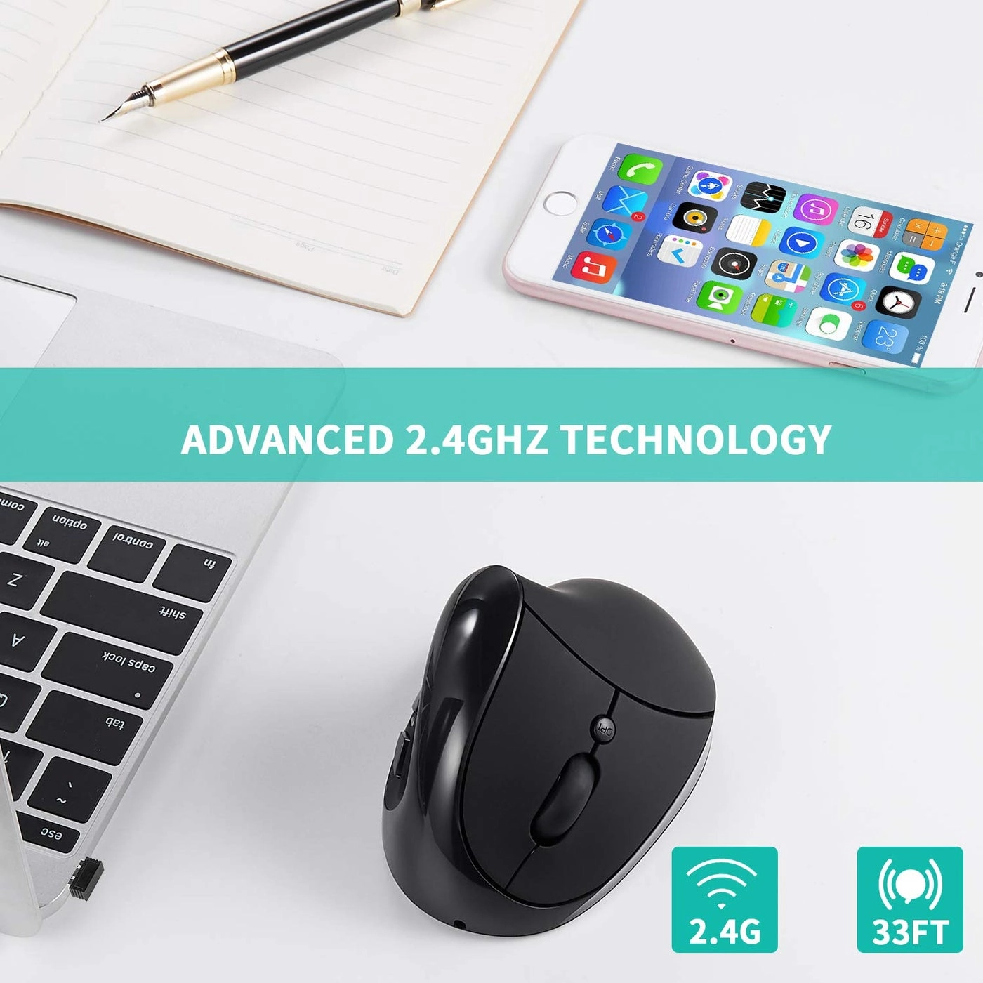 Left Handed Ergonomic Vertical Mouse - USB