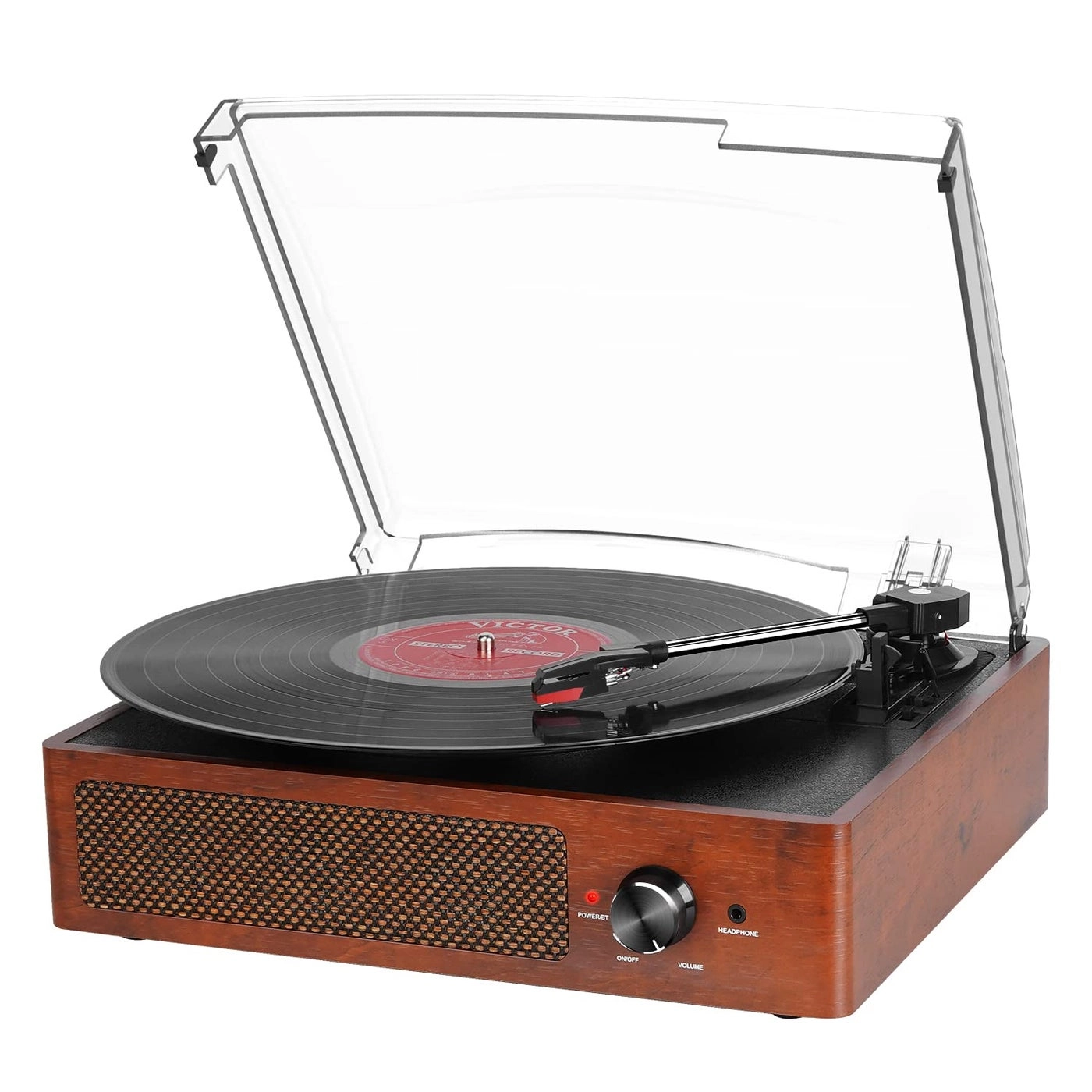 Record Player Turntable - Built-in Bluetooth 3-Speed 2 Stereo Speakers