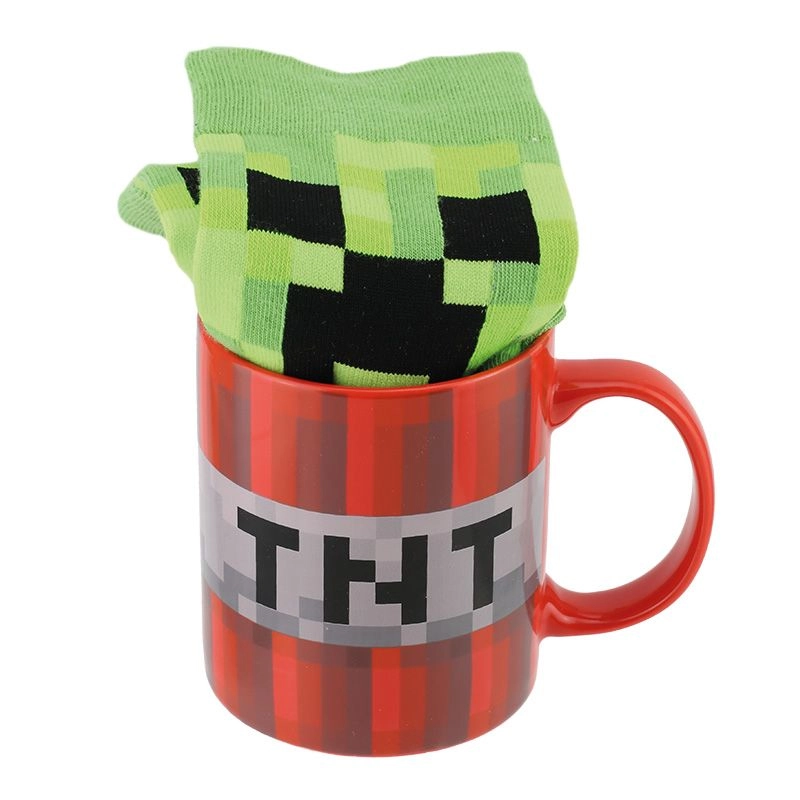 Paladone Minecraft Mug - TNT design + Creeper Socks - Unisex