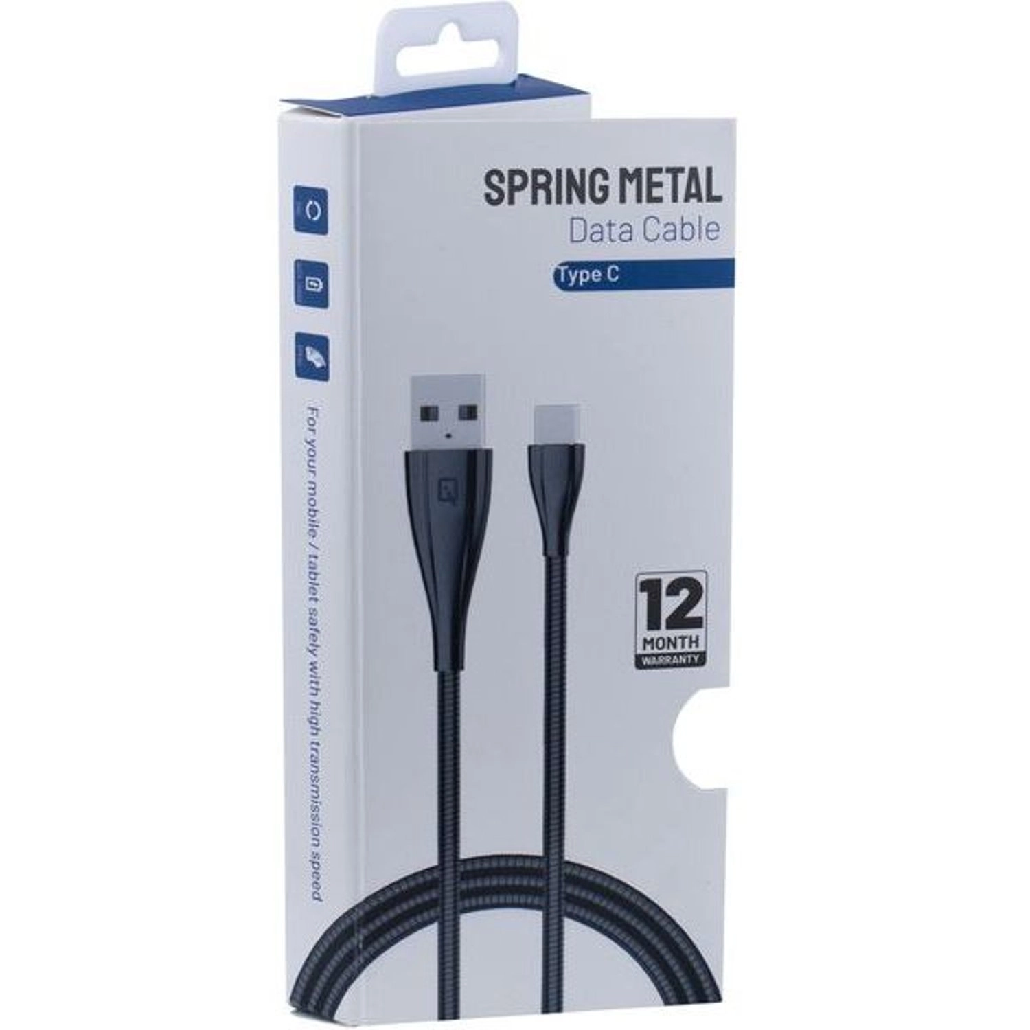 Spring Metal Cable USB-C 1m