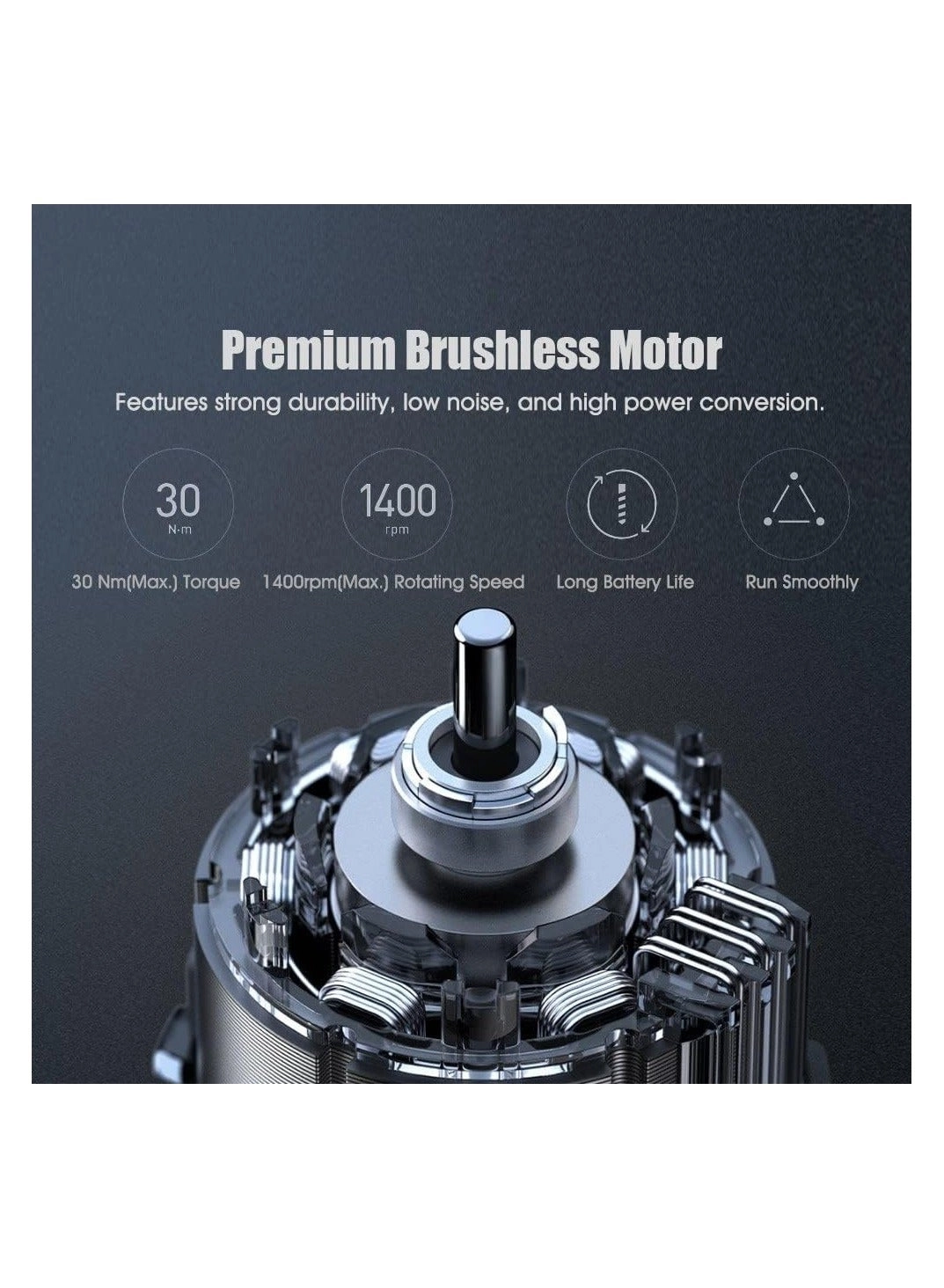 12V Max Brushless Cordless Drill - 30nm 30-speed Smart Display