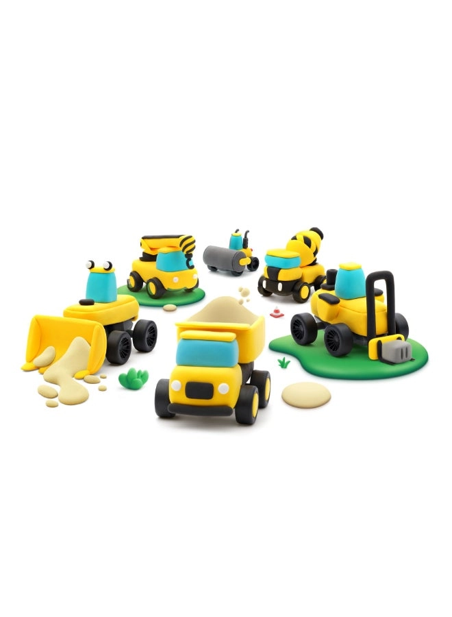 Construction Vehicles Modelling Air Dry Clay Kit - 3+ years 12 colors