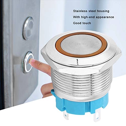 4 Pin Self-Locking Push Button Switch - IP65 Stainless steel - 2 pcs