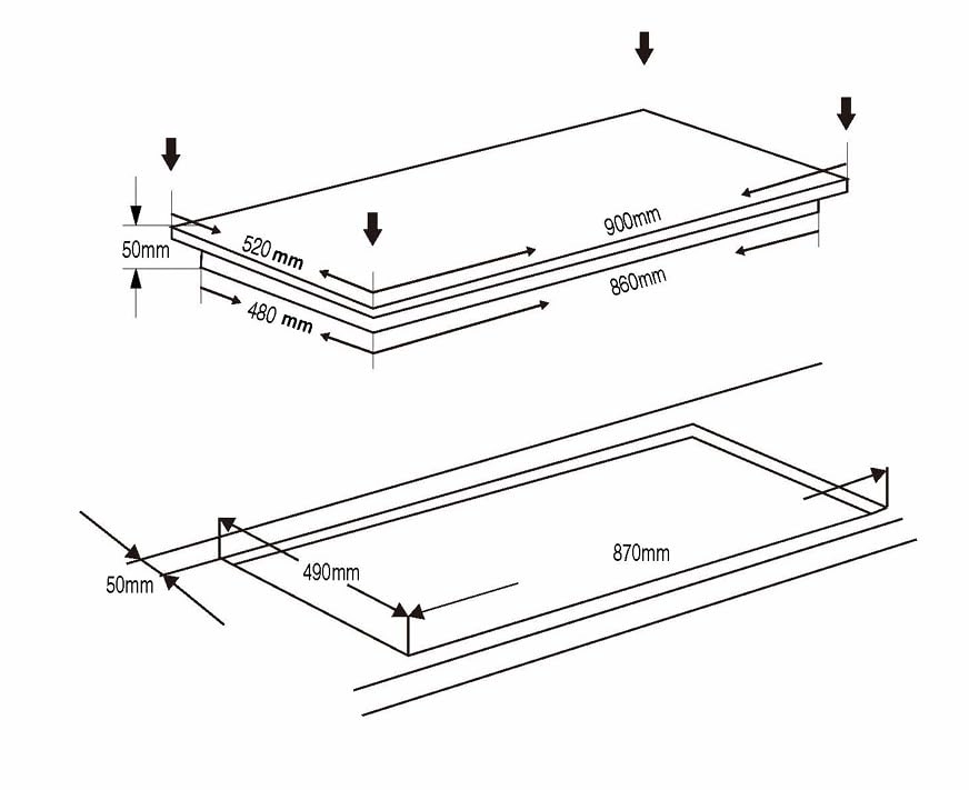 HEH-W64C-GBI Ceramic hob