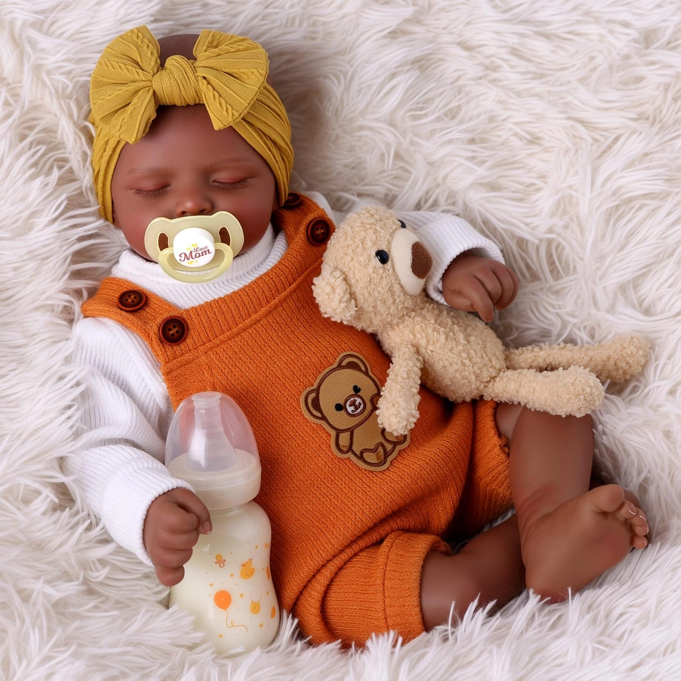 Reborn Baby Doll - 20 Inch Vinyl Cloth Body Black Ages 3+