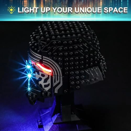 LED Light Kit for Lego 75415 Kylo Ren Helmet - White Battery Powered